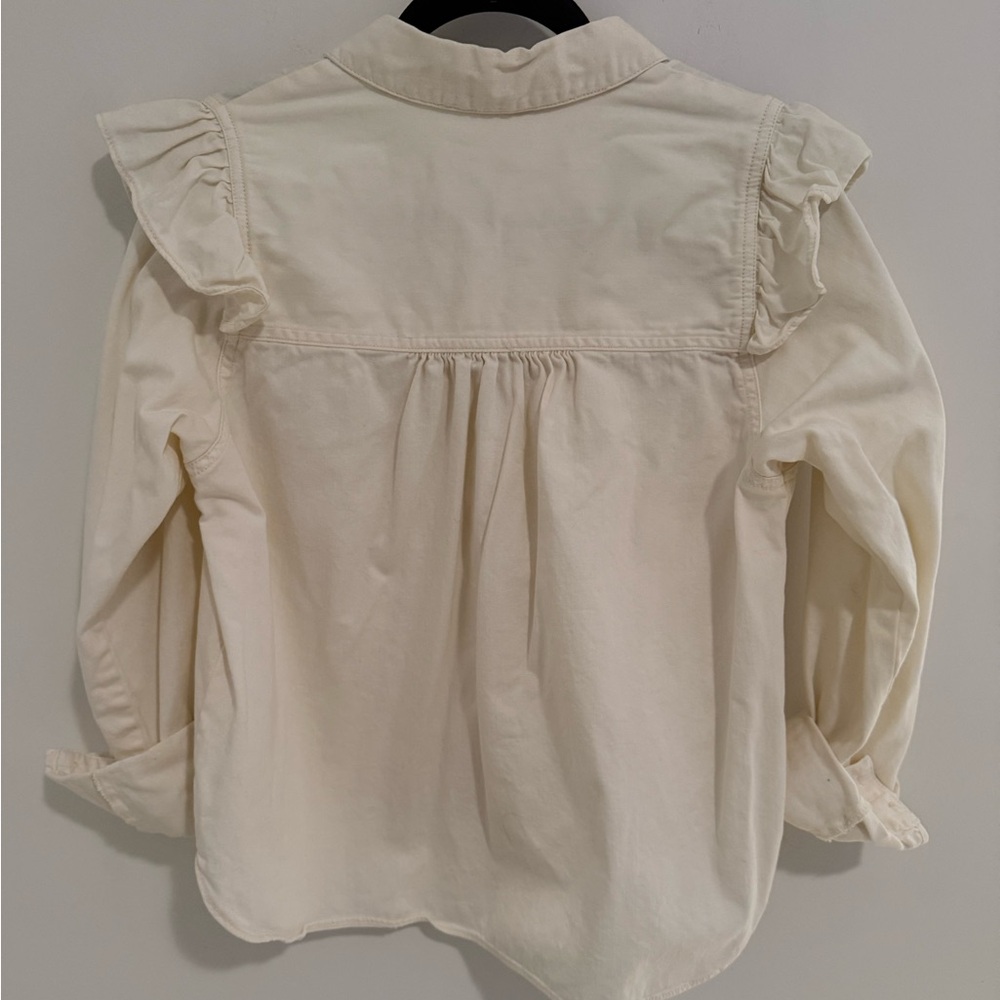 Free People Samantha Ruffled Button Down Shirt size small - Picture 7 of 7